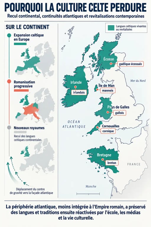 Pourquoi la culture celte est elle encore presente dans plusieurs regions d europe : carte des nations celtiques et frise historique