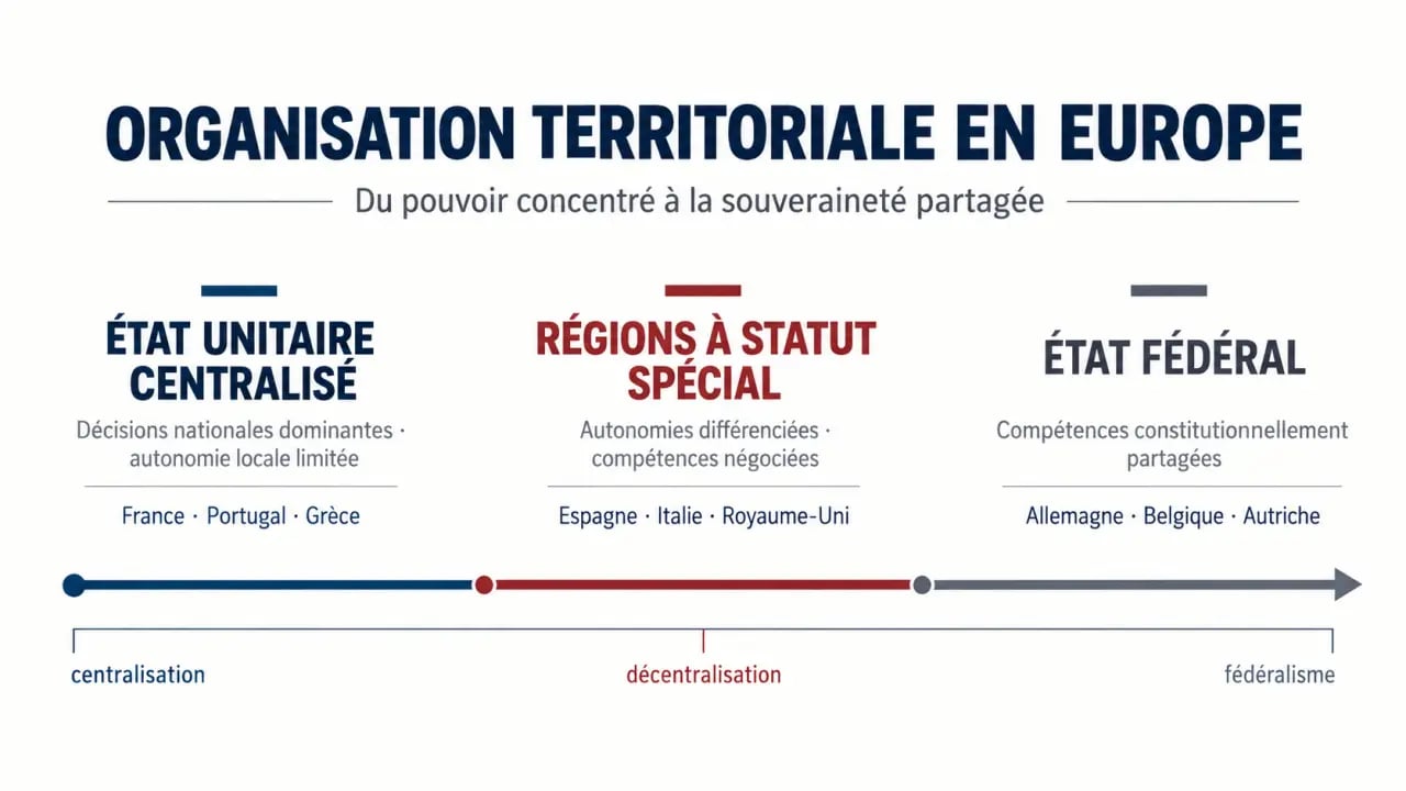 Spectre de l'organisation territoriale et des statuts d'autonomie spéciale en Europe