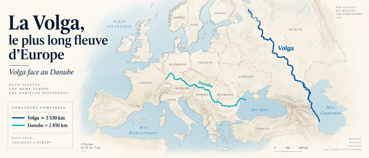 Quel est le plus long fleuve d'Europe ? La Volga face au Danube