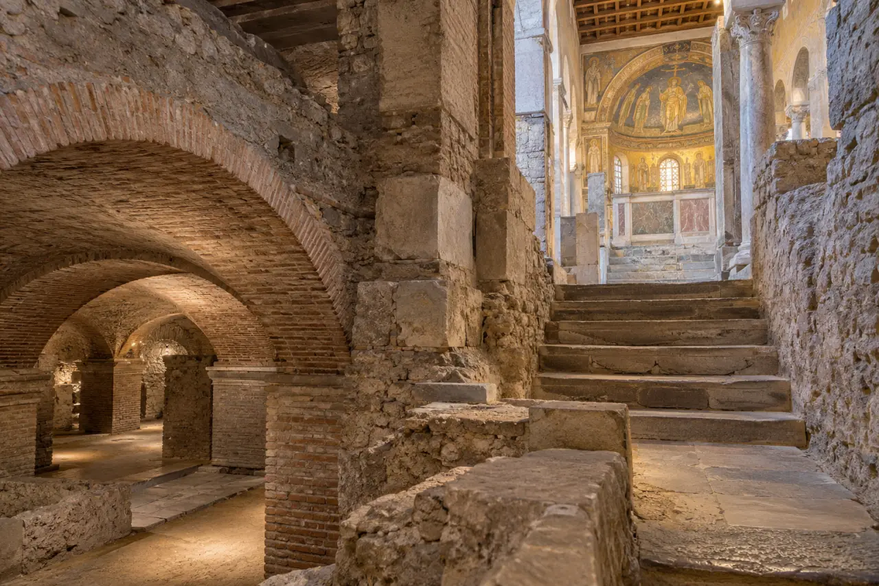 Églises de Rome : niveaux archéologiques souterrains de Saint-Clément